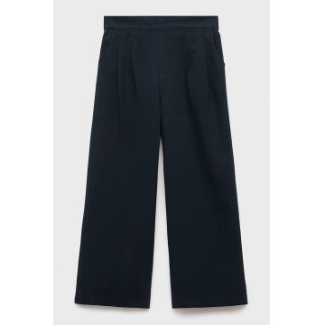 Pantaloni din bumbac cu croiala ampla - Negru/Alb murdar