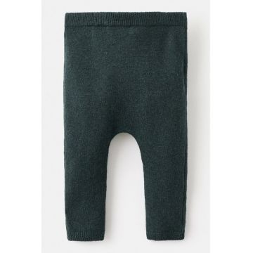 Pantaloni din tricot cu talie elatsica - Verde padure