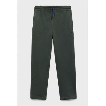 Pantaloni jogger din bumbac cu snur de ajustare - Verde inchis