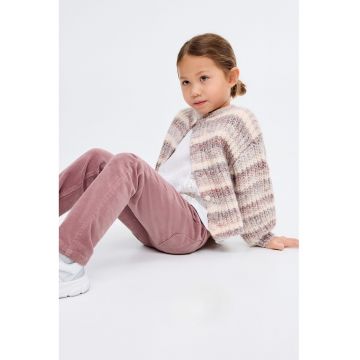 Pantaloni regular-fit cu talie elastica - Roz prafuit