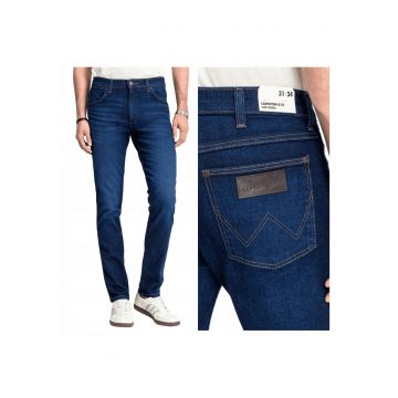 Blugi Barbati -  Larston - Slim Fit - Talie Joasa - Fermoar - Lungi - 5 Buzunare - Bumbac - Elastan - Albastru - Albastru