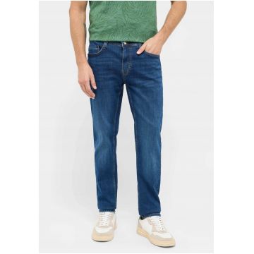 Blugi Barbati -  Oregon Slim - Slim Fit - Talie Joasa - Fermoar - Lungi - 5 Buzunare - Bumbac - Elastan - W32-L32 US - Albastru