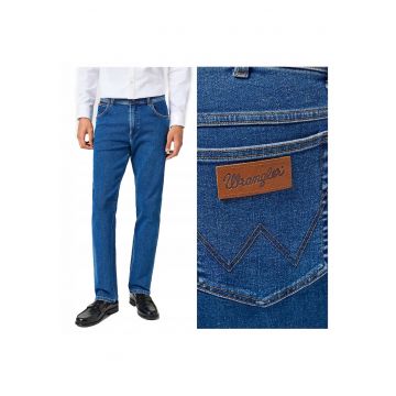 Blugi Barbati -  Texas - Regular Fit - Talie Medie - Fermoar - Lungi - 5 Buzunare - Bumbac - Albastru - Albastru