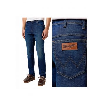 Blugi Barbati -  Texas - Slim Fit - Talie Medie - Fermoar - Lungi - 5 Buzunare - Bumbac - Elastan - Albastru - Albastru