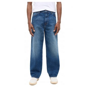 Blugi Barbati -  Vermont - Loose Fit - Talie Joasa - Fermoar - Lungi - 5 Buzunare - Bumbac - Elastan - W32-L32 US - Albastru