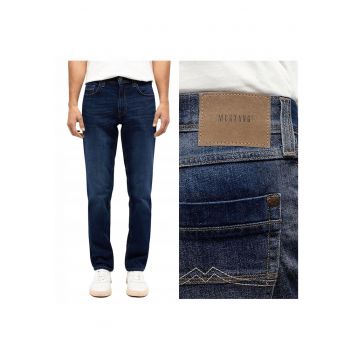 Blugi Barbati -  Washington - Straight Fit - Talie Medie - Fermoar - Lungi - 5 Buzunare - Bumbac - Elastan - Albastru - Albastru