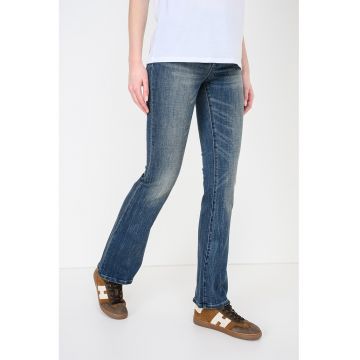 Blugi bootcut cu 5 buzunare - Albastru inchis