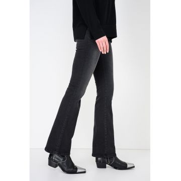 Blugi bootcut cu aspect decolorat - Gri antracit