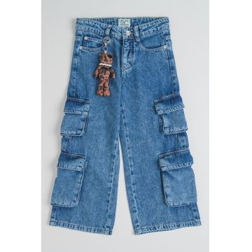 Blugi cargo cu croiala ampla - Maro/Albastru melange/Negru