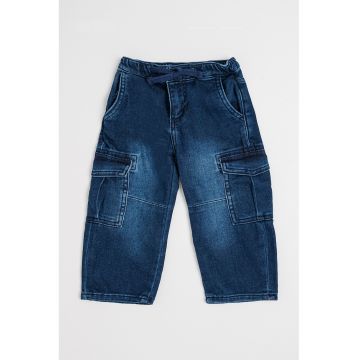 Blugi cargo cu snur - Albastru inchis