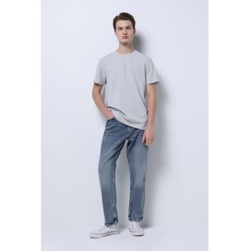 Blugi conici relaxed-fit 054 Neil - Albastru melange