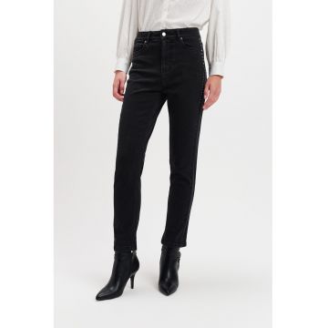 Blugi crop bootcut - Negru