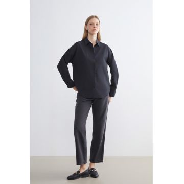 Blugi crop cu croiala dreapta - Gri antracit