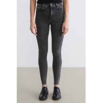 Blugi crop cu croiala skinny Jupiter - Gri inchis melange