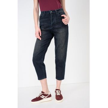 Blugi crop cu talie inalta - Albastru ultramarin