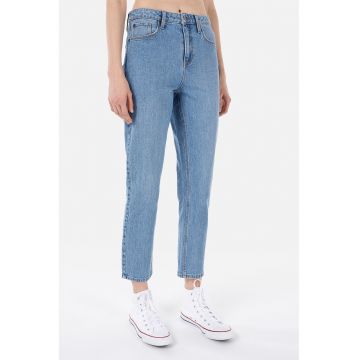 Blugi crop mom fit Maria - Albastru deschis