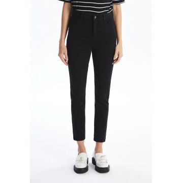 Blugi crop skinny - Negru