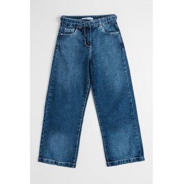 Blugi cu cordon din denim - Albastru inchis