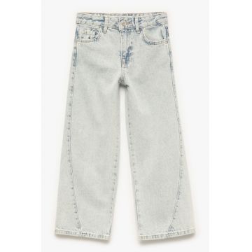 Blugi cu croiala ampla uni - Gri deschis