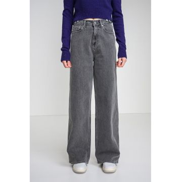 Blugi cu talie inalta Claire - Gri deschis