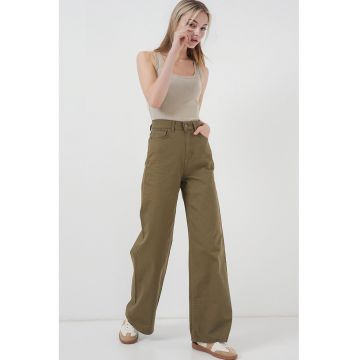 Blugi dama  denim - talie inalta - croiala larga - verde