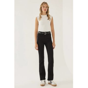 Blugi dama -  evazati - bumbac/elastan - negru