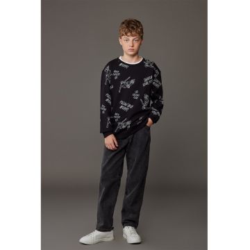 Blugi drepti cu buzunare - Negru stins