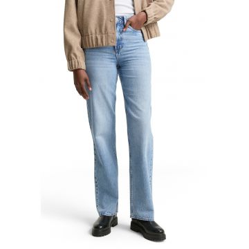 Blugi drepti cu model cu buzunare - Albastru pastel