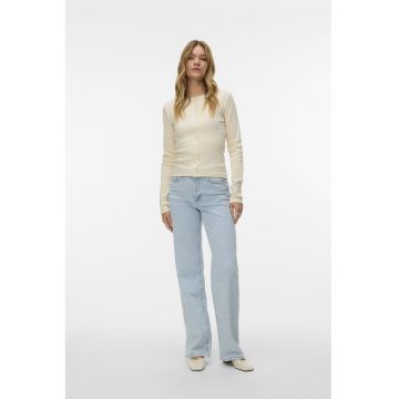 Blugi drepti cu talie inalta - Albastru deschis