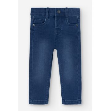 Blugi elastici cu inchidere cu capsa - Albastru melange