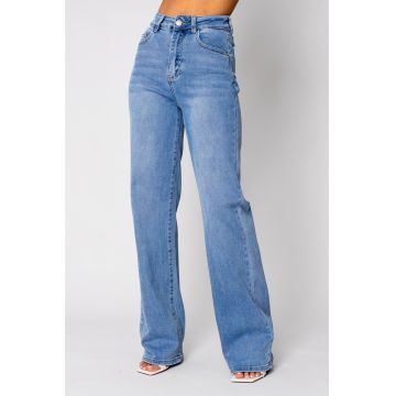 Blugi elastici largi Blue 19714 - BLUE