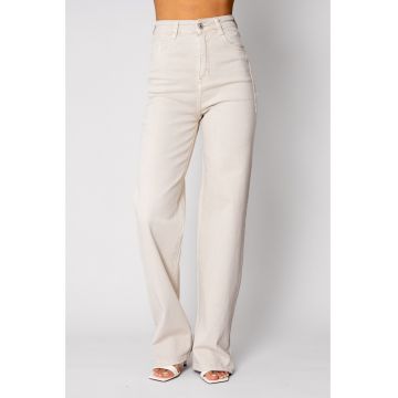 Blugi elastici regular Cream 19701 - Bej