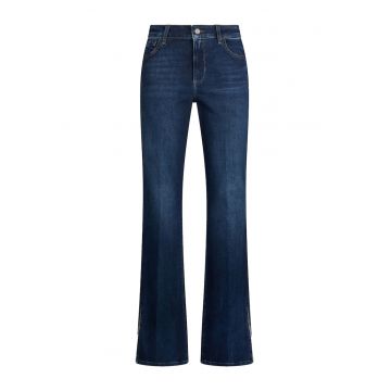 Blugi evazati cu slituri laterale - Albastru ultramarin