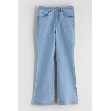 Blugi evazati cu talie medie - Albastru deschis