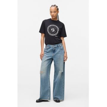 Blugi evazati cu talie medie - Albastru deschis