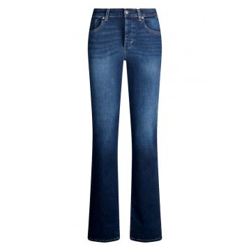 Blugi evazati cu talie medie - Albastru melange