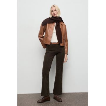 Blugi evazati cu talie medie - Visiniu