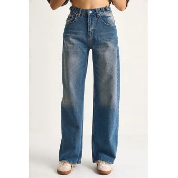 Blugi Hiccup  Merchant - cu talie inalta - denim - albastru