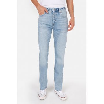 Blugi regular fit cu 5 buzunare - Albastru pastel