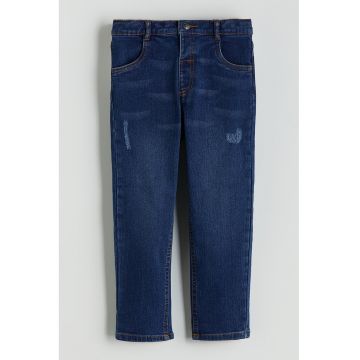 Blugi regular fit cu talie elastica - Albastru ultramarin