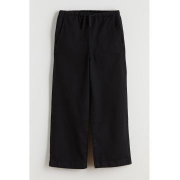 Blugi relaxed-fit cu snur - Negru