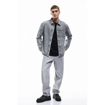 Blugi relaxed fit cu talie medie - Gri
