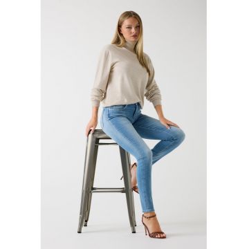 Blugi skinny cu aspect decolorat Annette - Albastru deschis