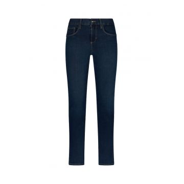 Blugi skinny cu aspect decolorat - Bleumarin