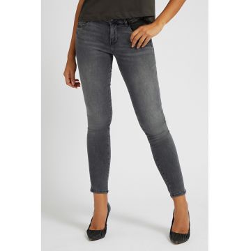 Blugi skinny cu aspect decolorat Curve X - Alb murdar/Gri inchis