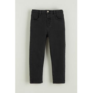 Blugi skinny cu talie ajustabila - Negru stins