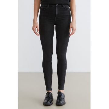 Blugi skinny cu talie inalta Jupiter - Gri antracit