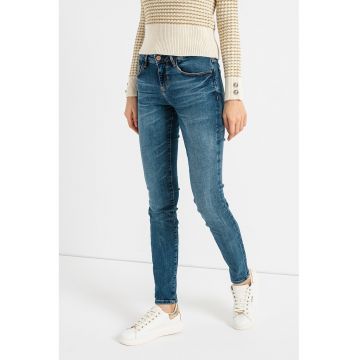 Blugi skinny cu talie medie Annette - Albastru