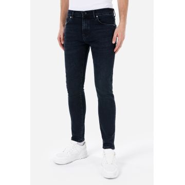 Blugi skinny cu talie medie - Bleumarin