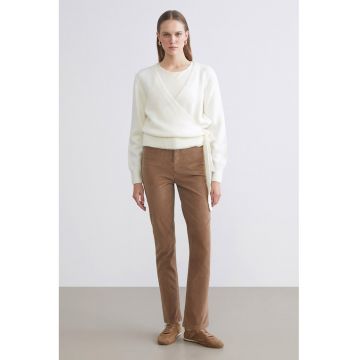 Blugi skinny cu talie medie - Maro deschis